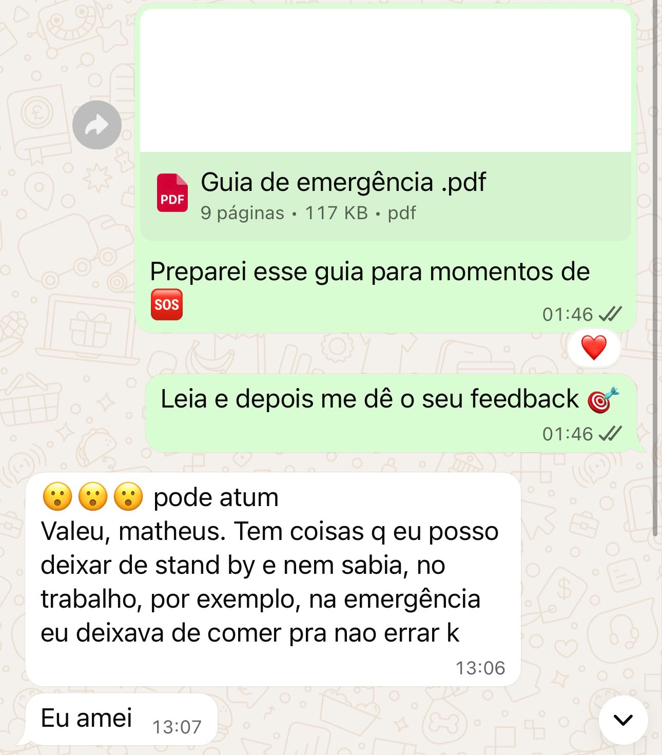 Mensagem de paciente 13